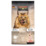 A package of LEONARDO Adult Grain Free Maxi cat food with an image of a cat on the front and product details.