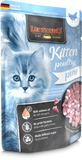 Leonardo Kitten Poultry food package with a blue and white cat on the front.