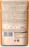 Back view of a pet food package with text and branding