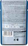 Back view of Leonardo cat food with water buffalo and blueberries package with text and a barcode