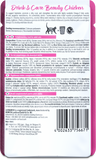 Back view of a pet food package with text and a barcode