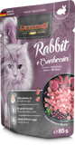 Leonardo cat food package with rabbit and cranberries flavor on a white background