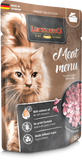 Leonardo cat food package with a cat on the front, featuring text about the product.