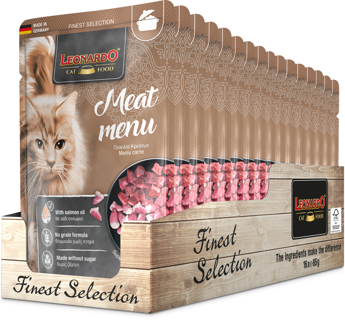 LEONARDO Meat menue Pouch for Cats – Hunter Pet Shop