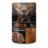 LEONARDO Duck + extra pulled Beef cat food pouches